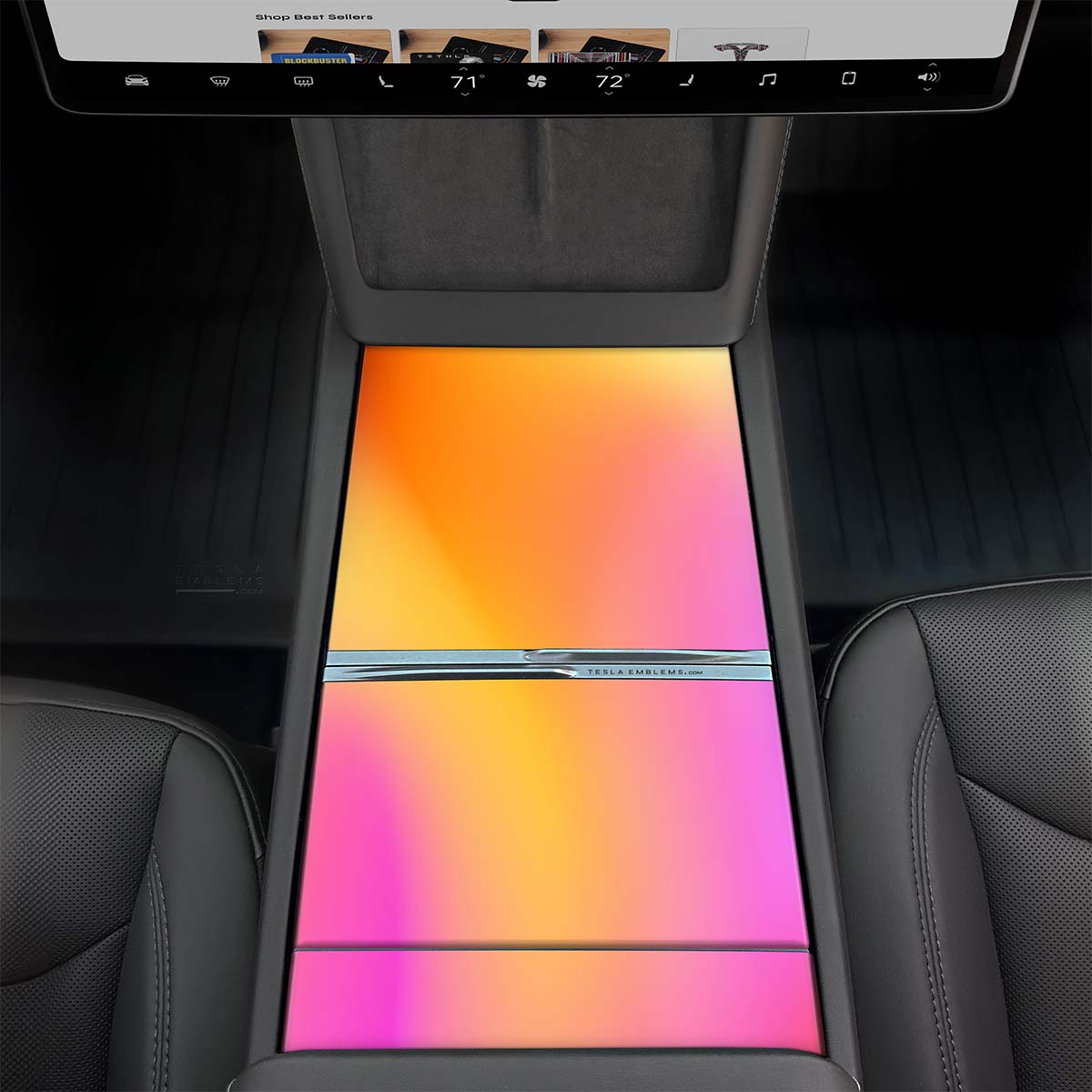 Heatwave Gradient | Tesla Center Console Wrap Kit | Model 3 '24-26 Refresh