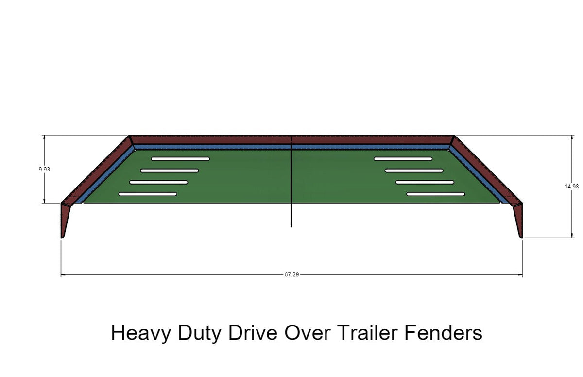 Heavy Duty Weld on DIY Drive Over Trailer Fender Kit Bare Steel - Pair