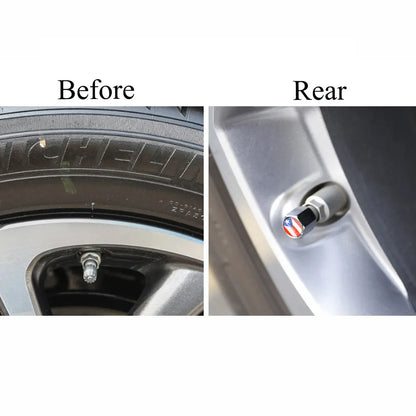 Puerto Rico Flag Zinc Alloy Tire Valve Stem Caps