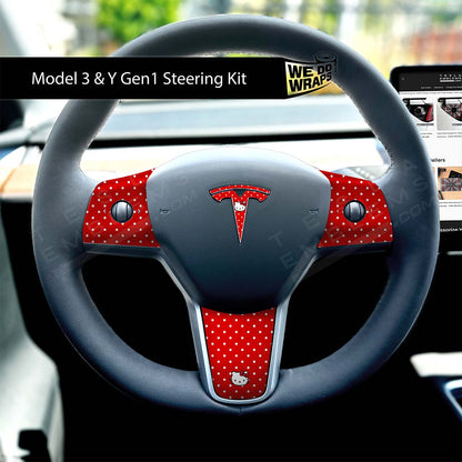 Sweet Kitty Tesla Steering Wheel Wrap | MY 2019-'25