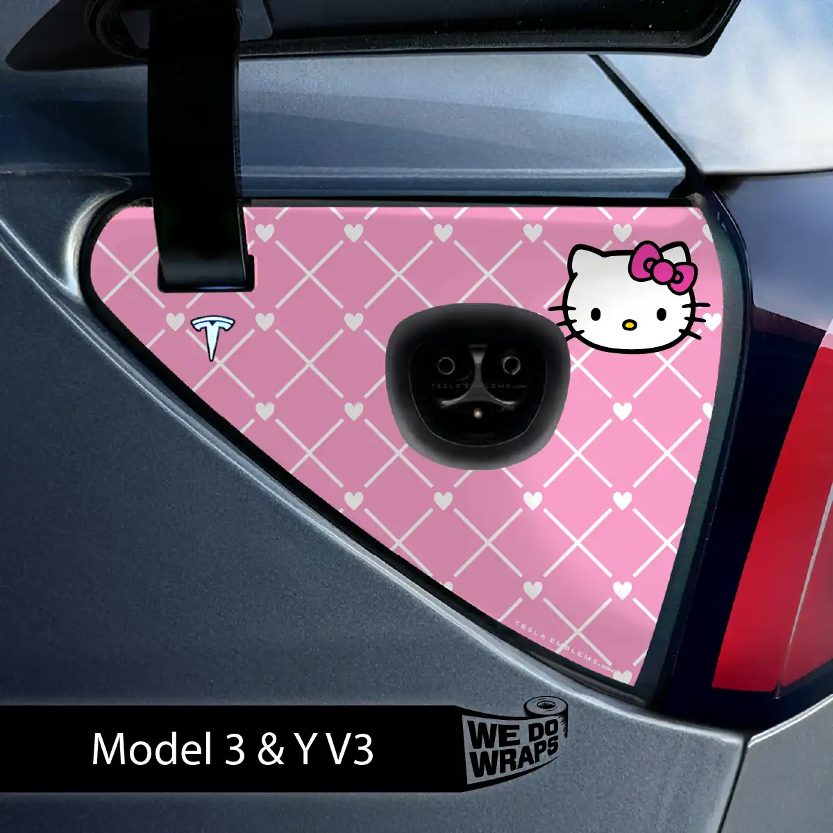 Sweet Kitty Tesla Charge Port Wrap | Model 3