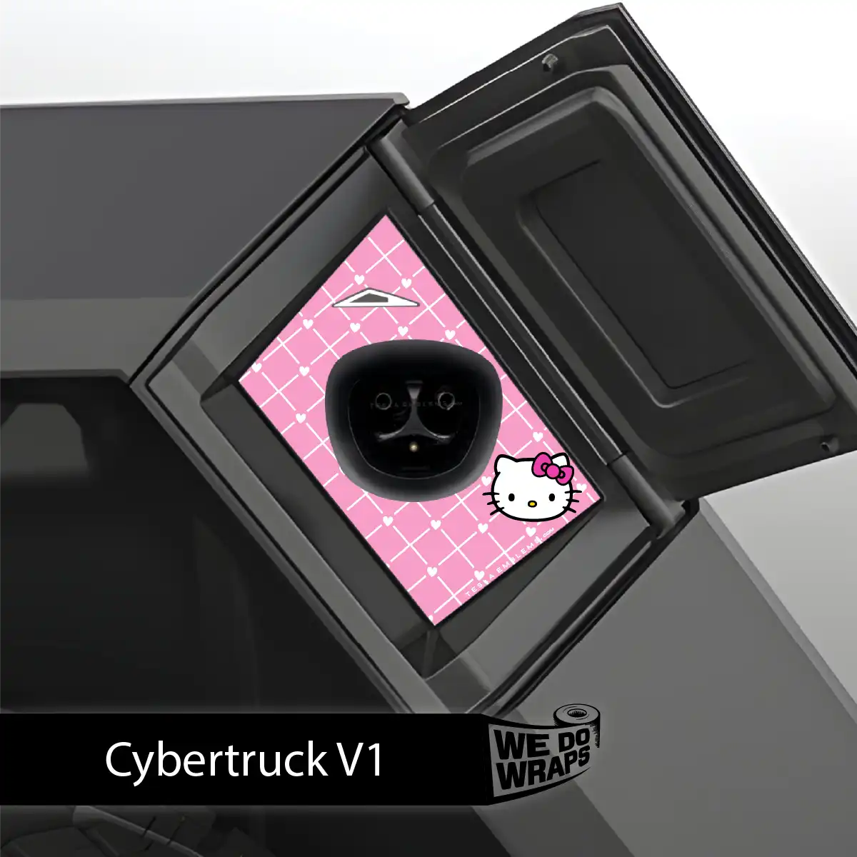 Sweet Kitty Tesla Charge Port Wrap | Cybertruck