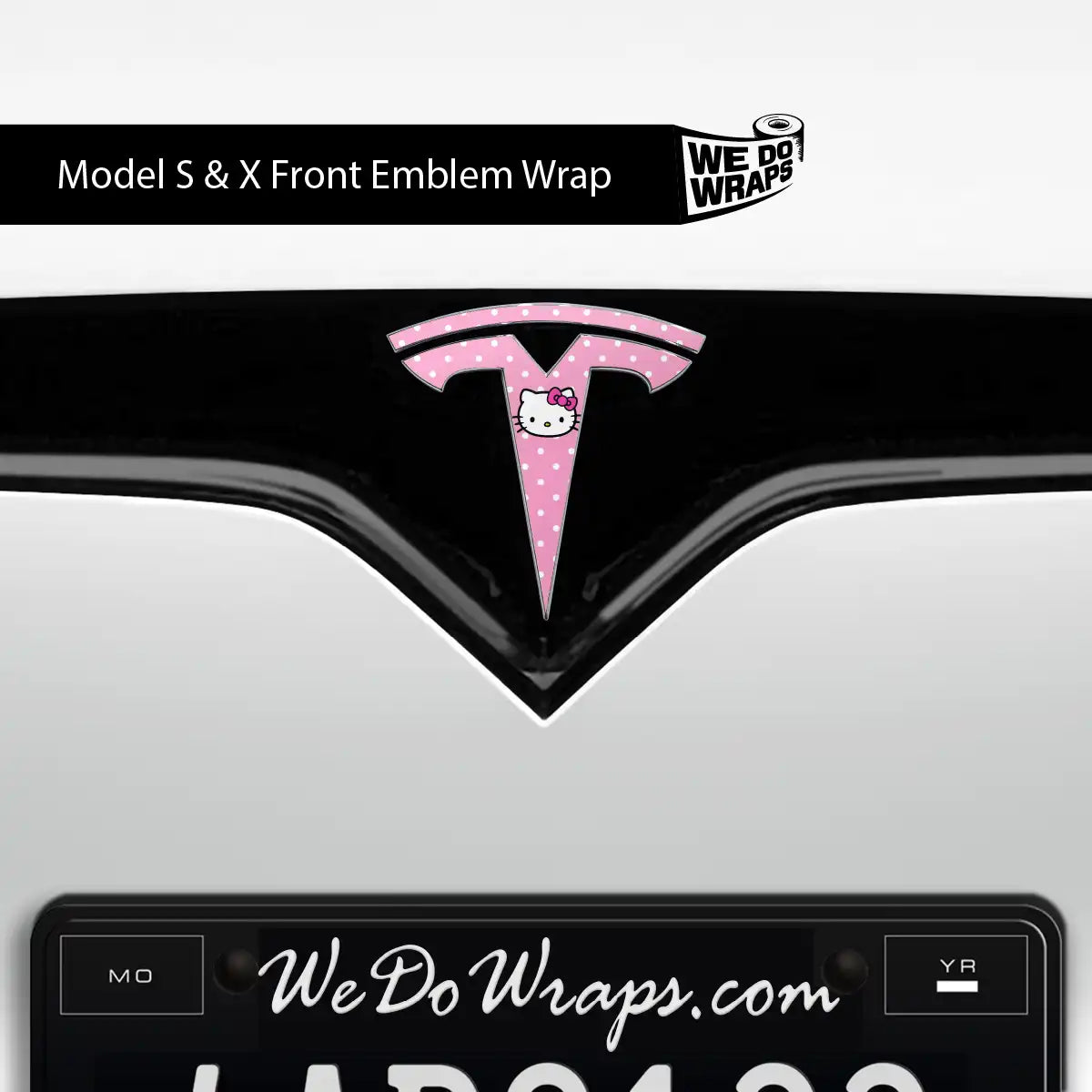 Sweet Kitty Tesla Emblem Decals (Front + Back) | Model X