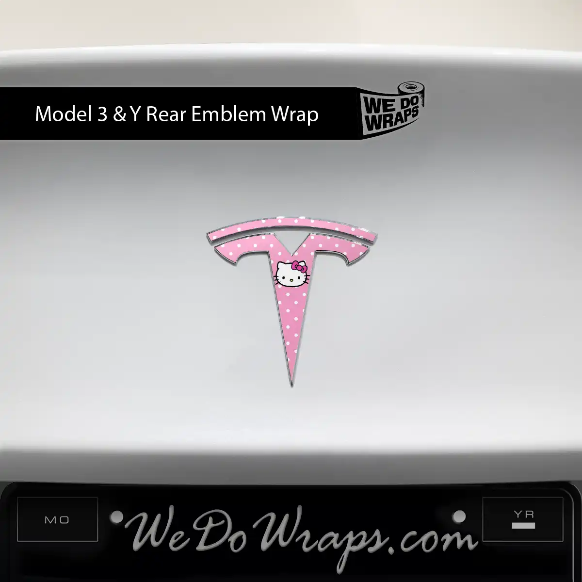 Sweet Kitty Tesla Emblem Decals (Front + Back) | Model Y