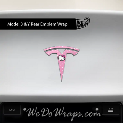 Sweet Kitty Tesla Emblem Decals (Front + Back) | Model Y