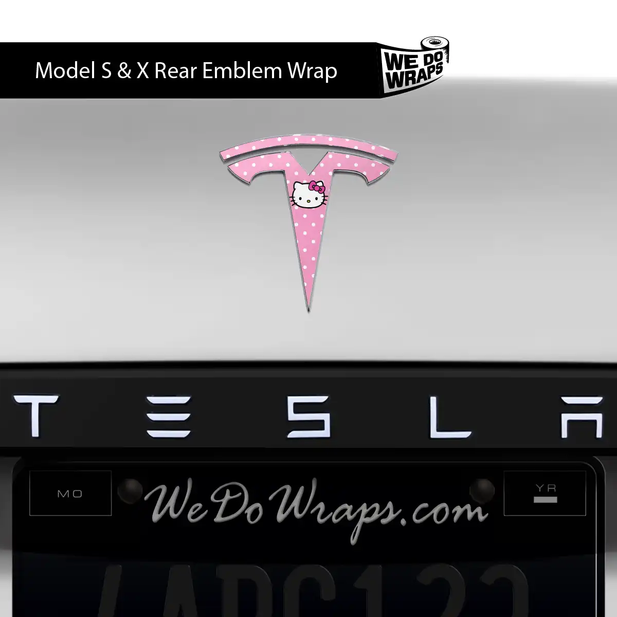 Sweet Kitty Tesla Emblem Decals (Front + Back) | Model X