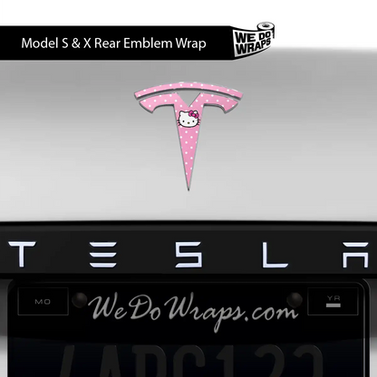 Sweet Kitty Tesla Emblem Decals (Front + Back) | Model X