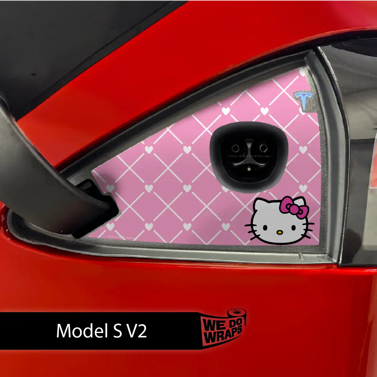 Sweet Kitty Tesla Charge Port Wrap | Model S