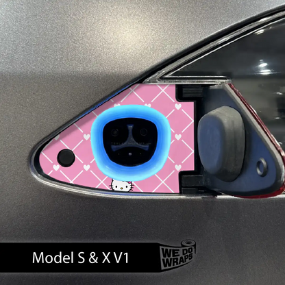 Sweet Kitty Tesla Charge Port Wrap | Model S