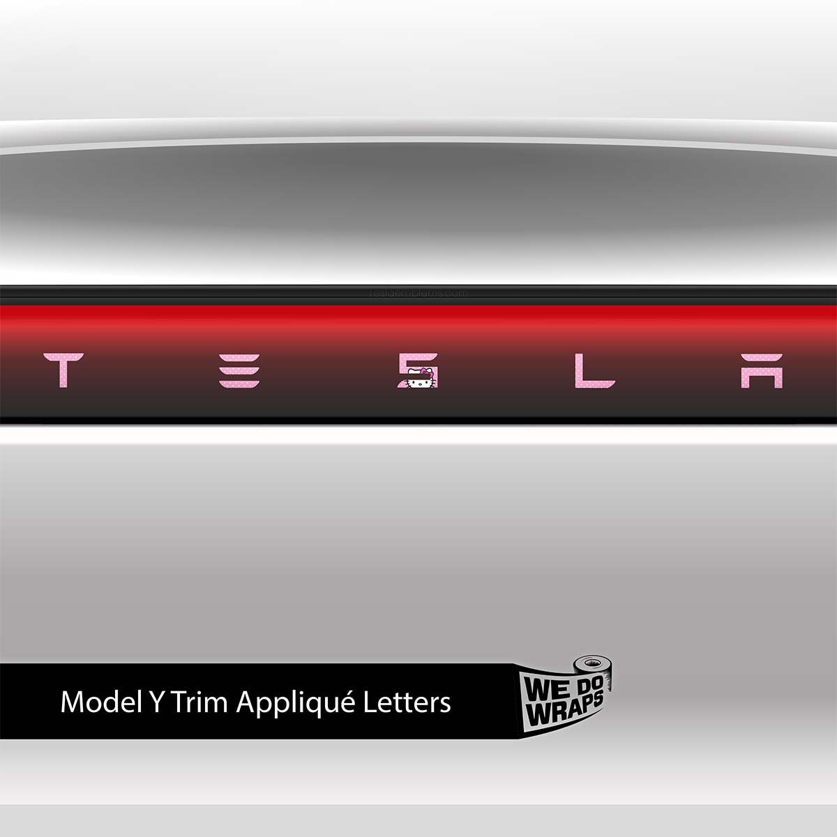 Sweet Kitty Tesla Emblem Decals (Front + Back) | Model Y