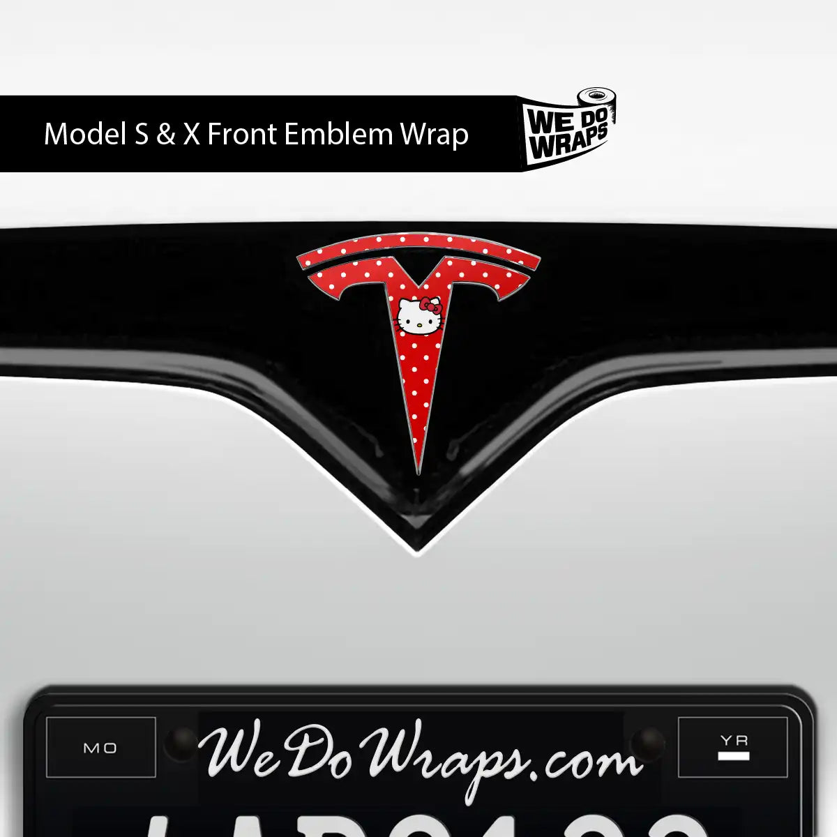 Sweet Kitty Tesla Emblem Decals (Front + Back) | Model X