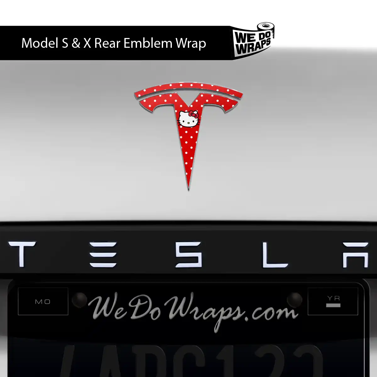 Sweet Kitty Tesla Emblem Decals (Front + Back) | Model X