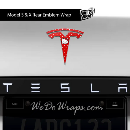 Sweet Kitty Tesla Emblem Decals (Front + Back) | Model S