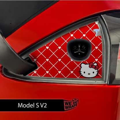 Sweet Kitty Tesla Charge Port Wrap | Model S