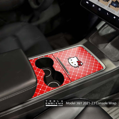 Sweet Kitty | Tesla Center Console Wrap Kit | Model 3 '21-24