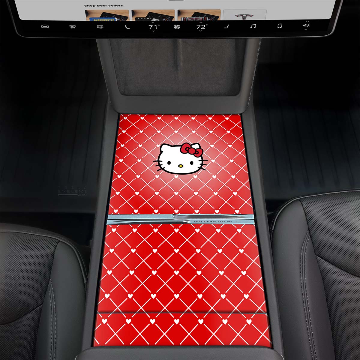 Sweet Kitty | Tesla Center Console Wrap Kit | Model 3 '24-26 Refresh