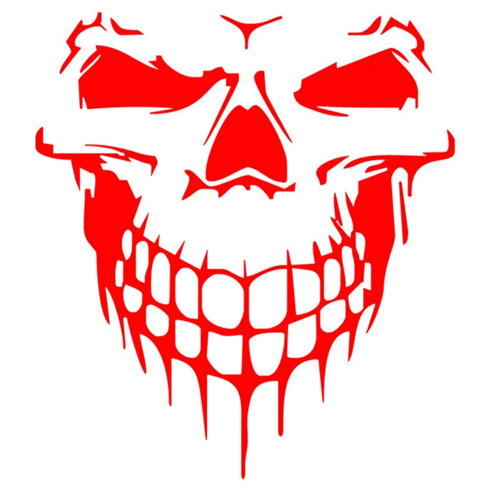 Large Reflective Skull Head Car Decal | 23.2" x 20.9" Vinyl Sticker for Cars, Trucks & Bikes