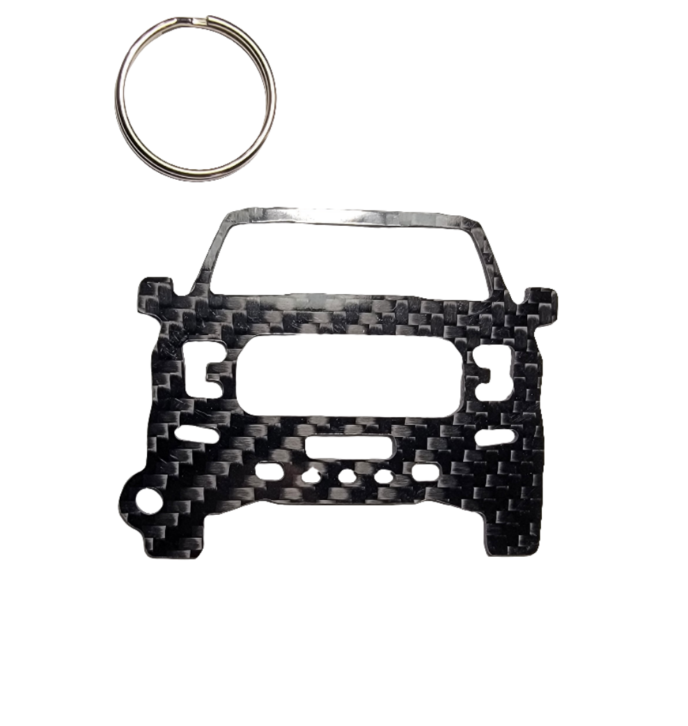 Carbon Fiber keychain for Ford F-150 Raptor SVT (2017-2020) 13th Generation front view Glossy Twill
