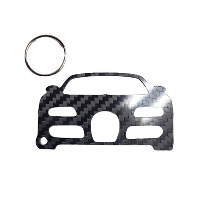 Carbon Fiber keychain for Bugatti Veyron (2005-2011) Inspired Keychain Lanyard FRONT view Glossy Twill