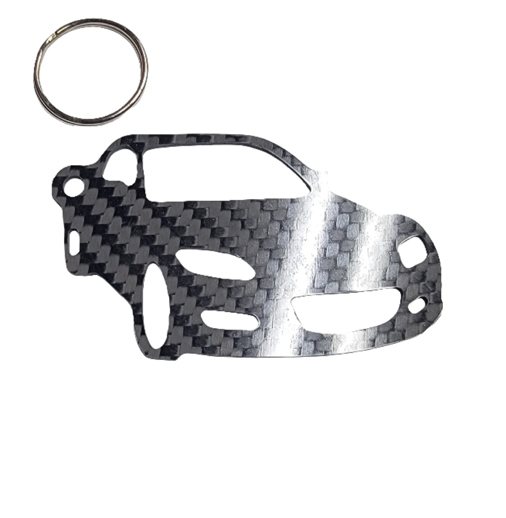 Carbon Fiber keychain for Mazda RX-8 (2003-2008) Inspired Keychain Lanyard 3d front view Glossy Twill (Copy)