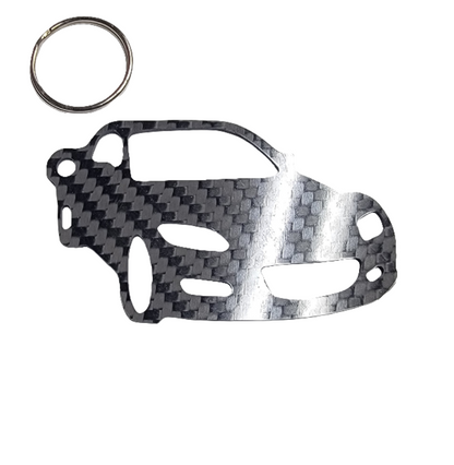 Carbon Fiber keychain for Mazda RX-8 (2003-2008) Inspired Keychain Lanyard 3d front view Glossy Twill (Copy)