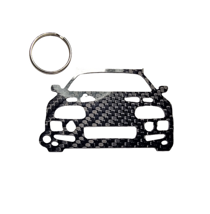 Carbon Fiberkeychain for Toyota Supra MK4 A80 (1993-1998) Twin Turbo Inspired Keychain Lanyard Fast & the Furious FRONT view Glossy Twill