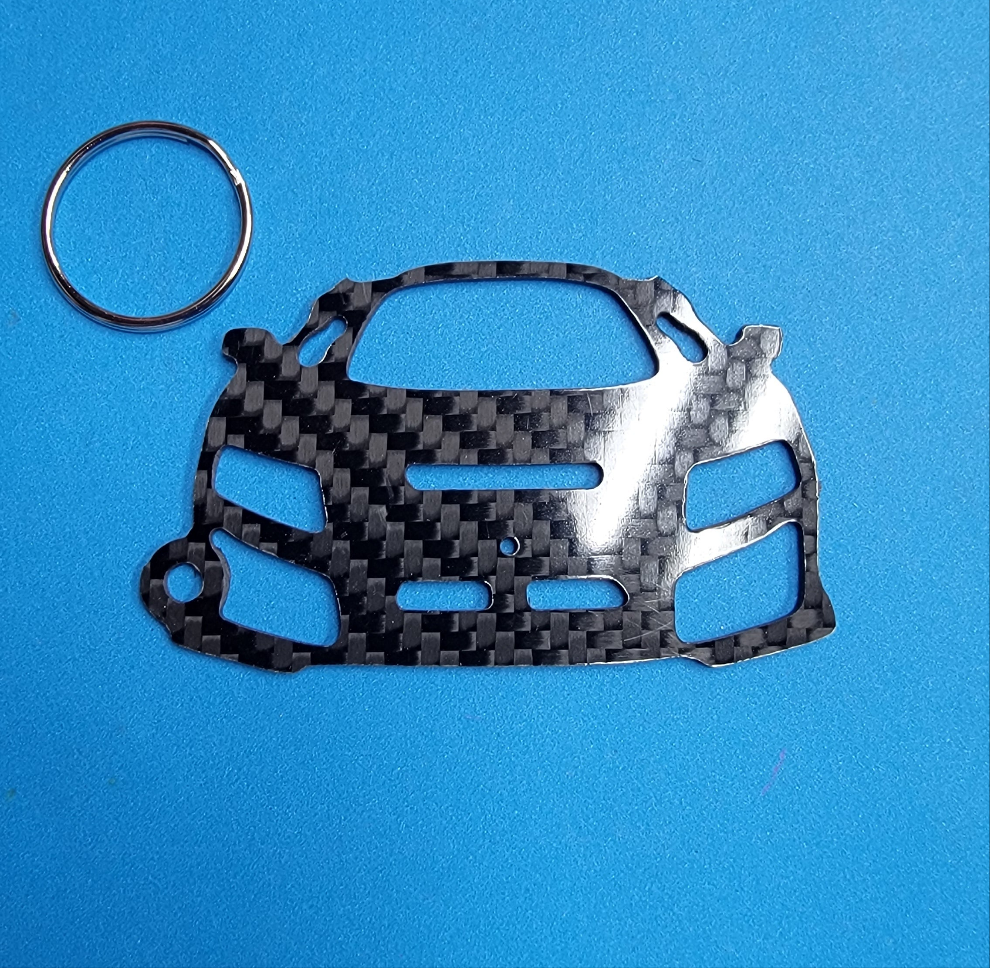 Carbon Fiber keychain for Ferarri F80 keychain  front view Glossy Twill