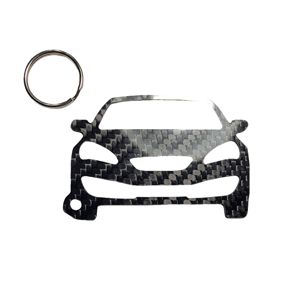 Carbon Fiber keychain for Hyundai Genesis Coupe (2009-2012) Inspired Keychain Lanyard  front view Glossy Twill