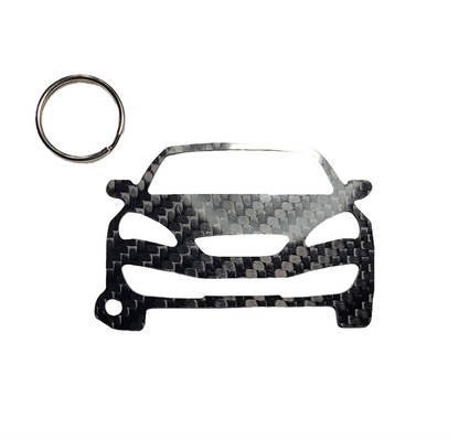Carbon Fiber keychain for Hyundai Genesis Coupe (2009-2012) Inspired Keychain Lanyard  front view Glossy Twill