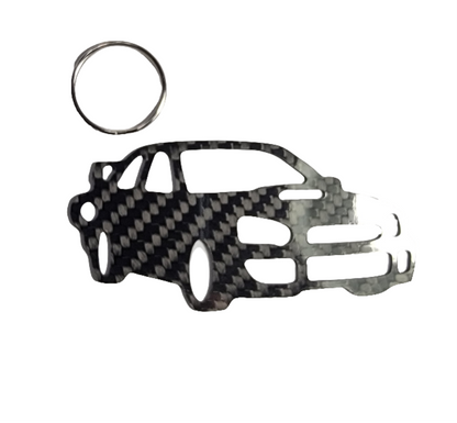 Carbon Fiber for Subaru WRX STi (2004-2005) bug eye Inspired Keychain Lanyard 3d front view Glossy Twill gift