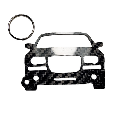 Carbon Fiber keychain for Chrysler 300C SRT8 (2005-2010) Inspired Keychain Lanyard  front view Glossy Twill