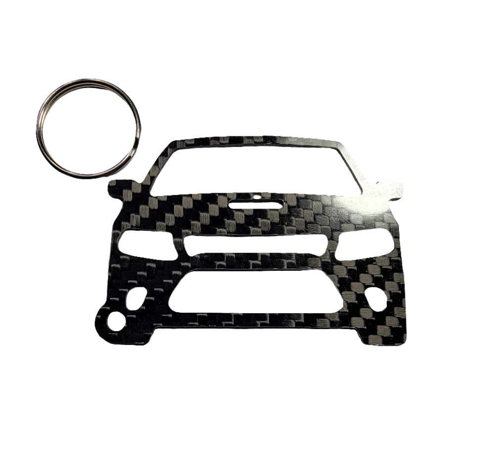 Carbon Fiber for Dodge Dodge Charger Daytona (2015-2019) Gen 7 Inspired Keychain Lanyard  front view Glossy Twill