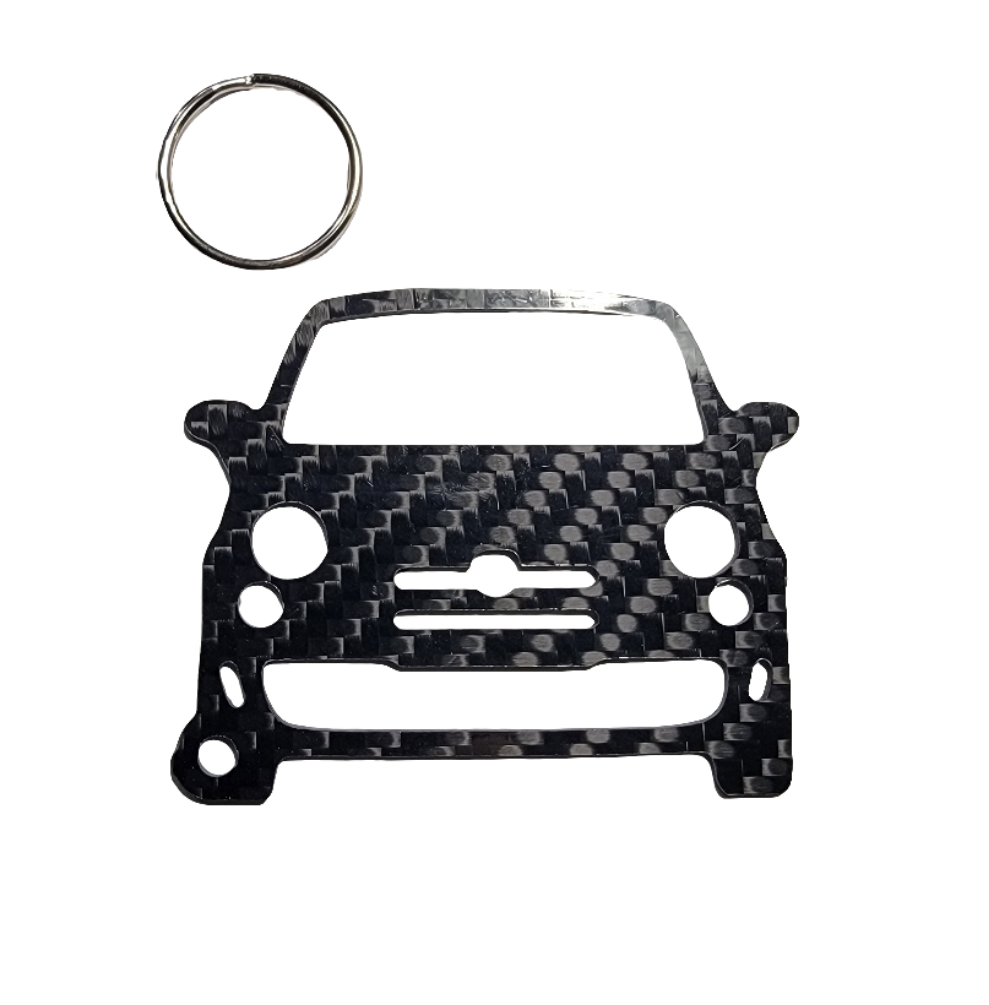 Carbon Fiber keychain for Fiat 500 Abarth (2008-2015) Inspired Keychain Lanyard   front view Glossy Twill 500c 500e 2007 New 500 Nuova 500