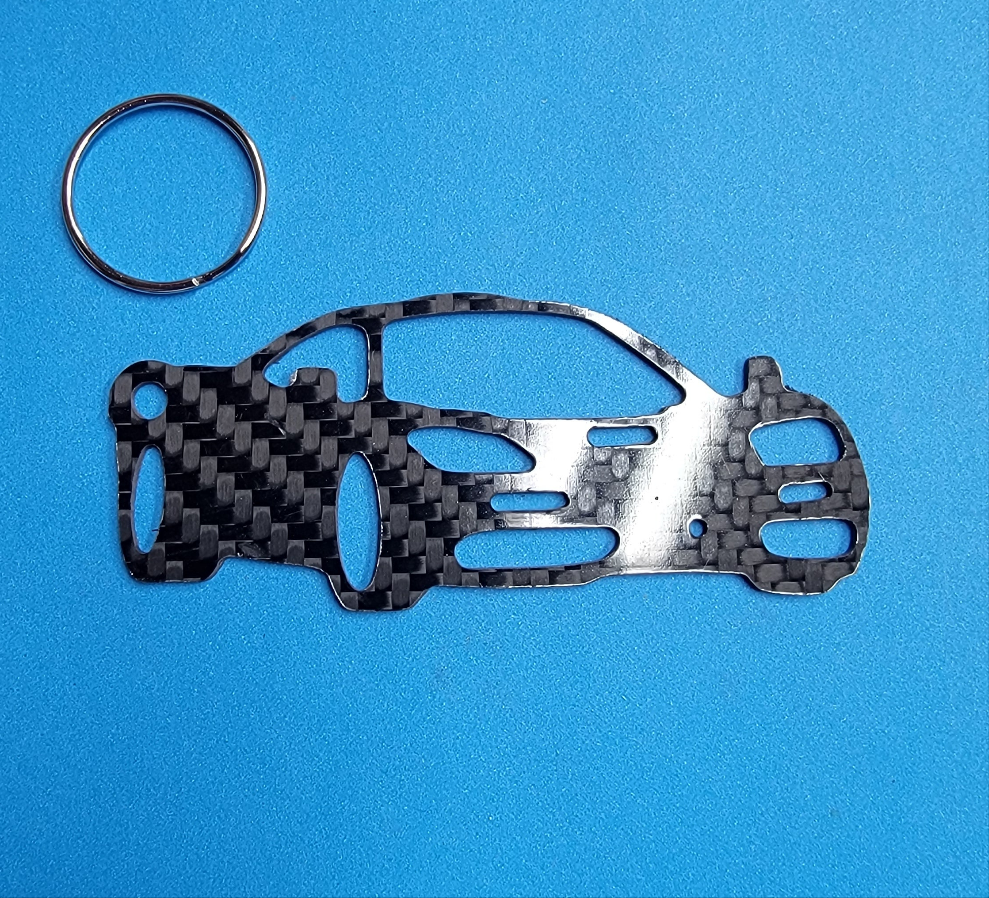 Carbon Fiber keychain for McLaren F1 (1992-1998) Inspired Keychain Lanyard 3d FRONT view Glossy Twill