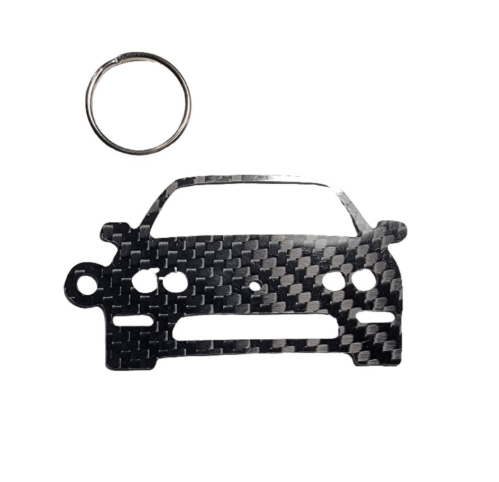 Carbon Fiber keychain for Acura Integra coupe (1994-2001) Inspired Keychain Lanyard FRONT  view Glossy Twill