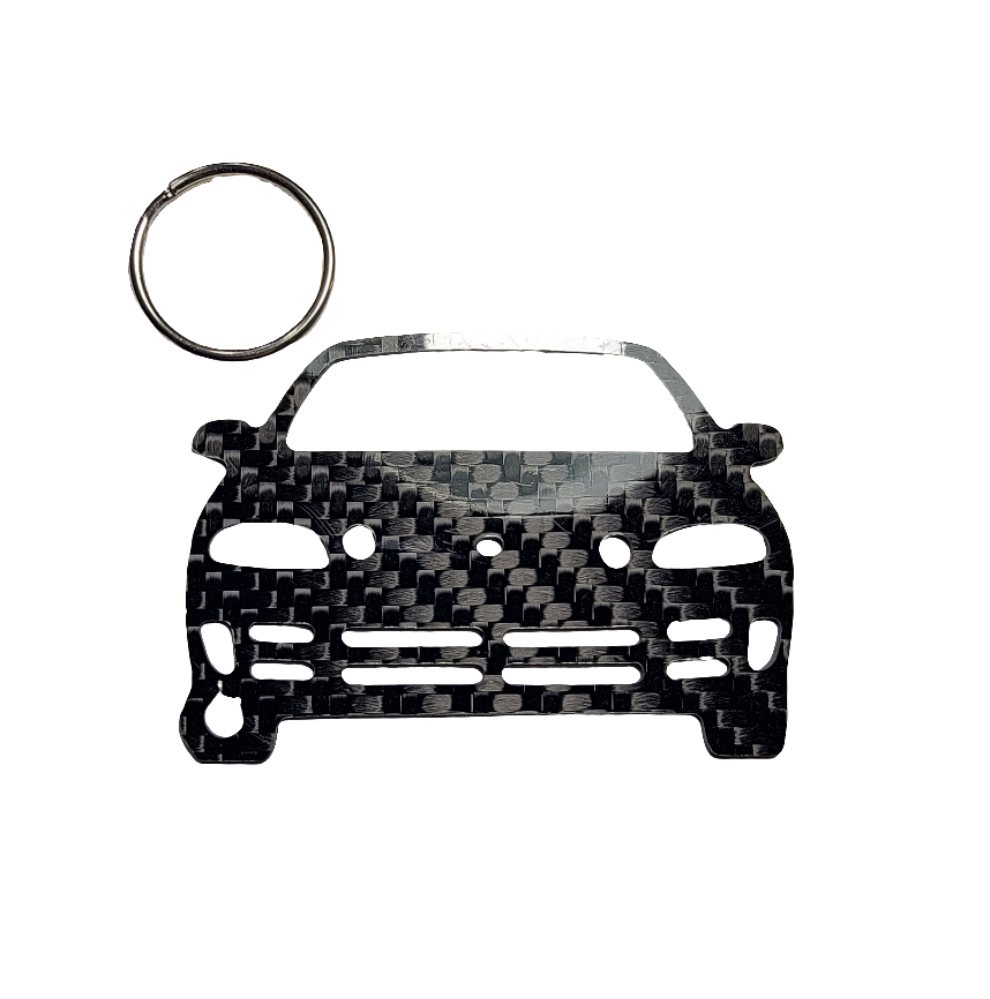 Carbon Fiber keychain for Lexus SC400 (1992-1996) Inspired Keychain Lanyard  front view Glossy Twill