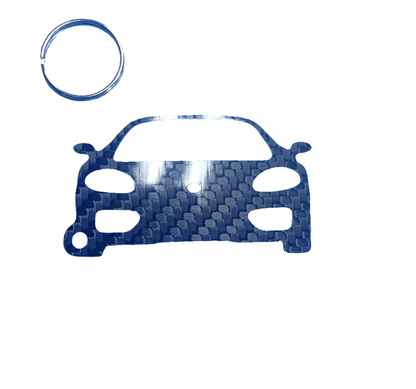 Carbon Fiber keychain for Ferarri Modena (1999-2004) keychain  front view Glossy Twill
