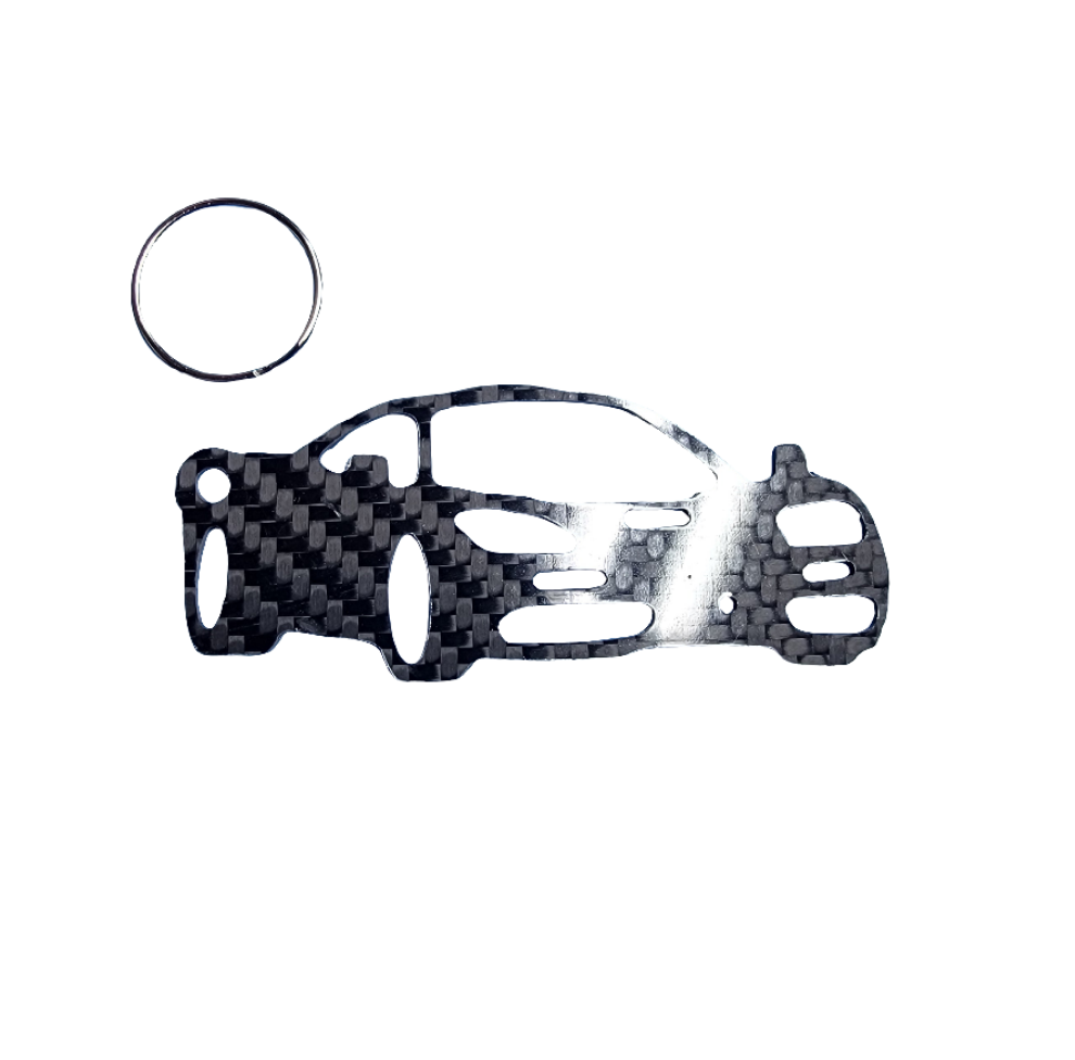 Carbon Fiber keychain for McLaren F1 (1992-1998) Inspired Keychain Lanyard 3d FRONT view Glossy Twill