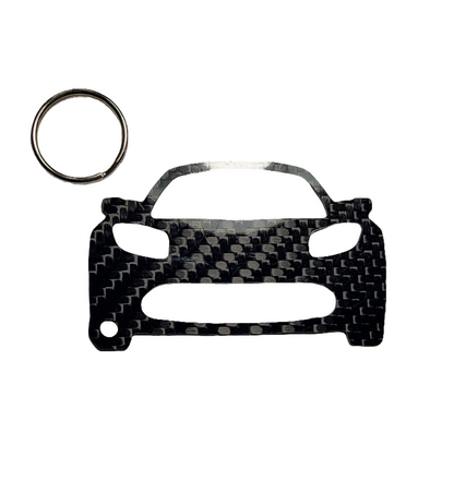 Carbon Fiber keychain for Tesla Roadster (2008-2012) 1st Generation Keychain Lanyard  front view Glossy Twill