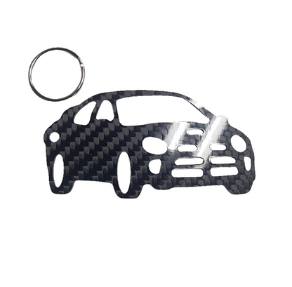Carbon Fiber keychain for Dodge Neon SRT-4 (2003-2005)  Inspired Keychain Lanyard 3d  front view Glossy Twill