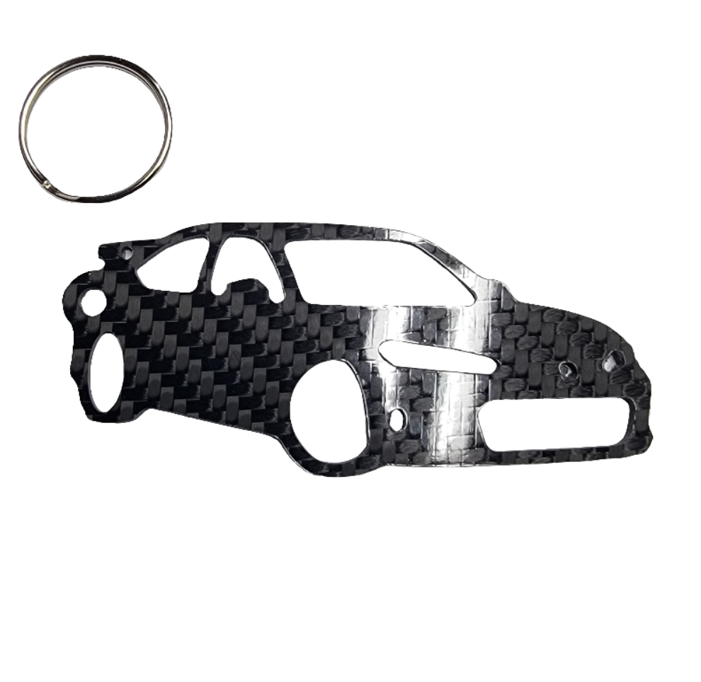 Carbon Fiber keychain for Honda Civic Type R (2023-Present) FL5 Inspired Keychain Lanyard 3d front view Glossy Twill