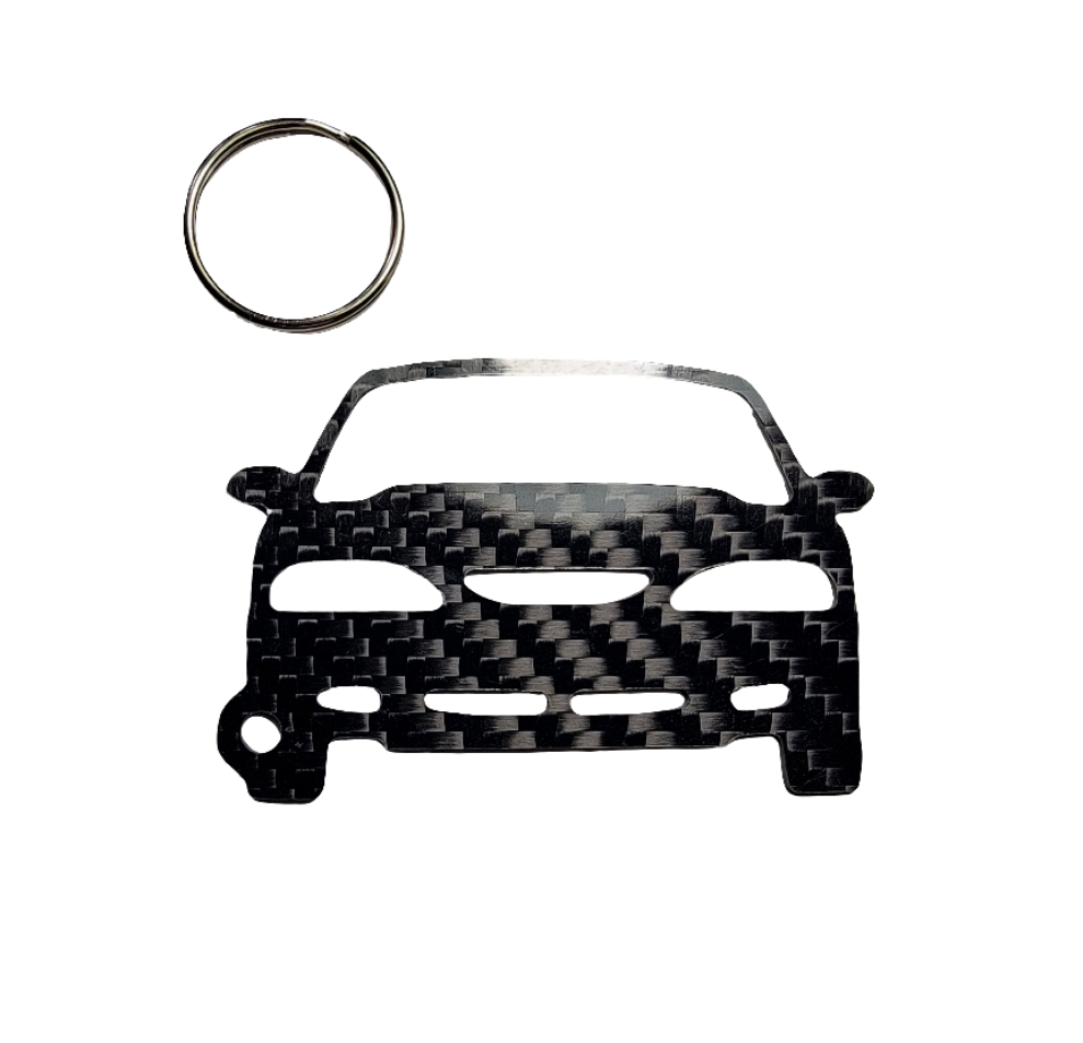 Carbon Fiber keychain for Ford Mustang GT SN 95 (1995-1998) Inspired Keychain Lanyard   front view Glossy Twill