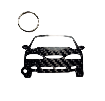Carbon Fiber keychain for Ford Mustang GT SN 95 (1995-1998) Inspired Keychain Lanyard   front view Glossy Twill