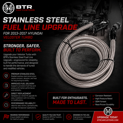 BTR Stainless Steel Fuel Line Upgrade for the 13-17 Hyundai Veloster Turbo