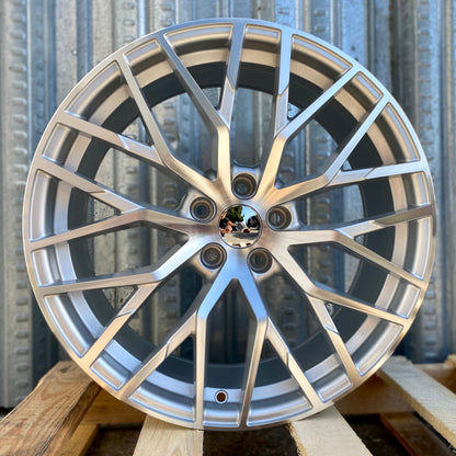AU1 19x8.5 5x112 +32 66.6 Silver Machined Face