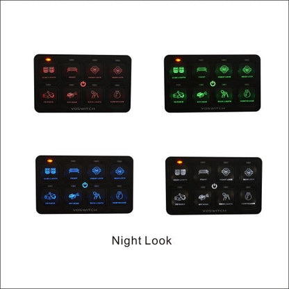 UV100 Universal 8 Gang Programmable Switch Panel for Truck / UTV / Side by Side / Boat