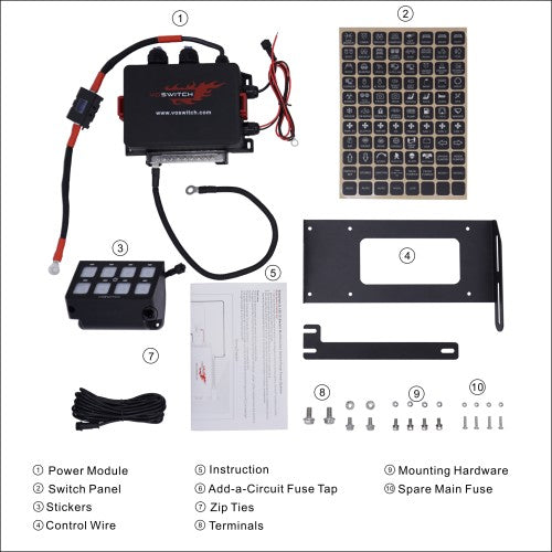 Voswitch TACO8 8 Gang Lower Dash Switch Panel Compatible with Toyota Tacoma 2016 to Current