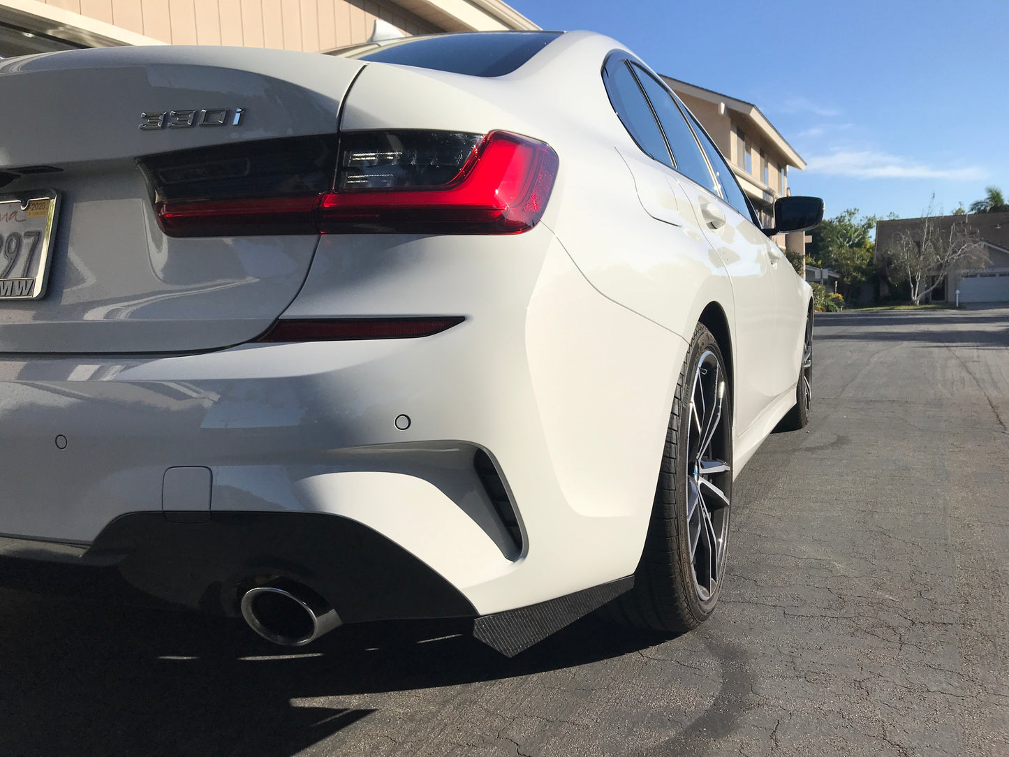 BMW Carbon Fiber Rear Bumper Splitter Extensions Matte Dry (Plain)