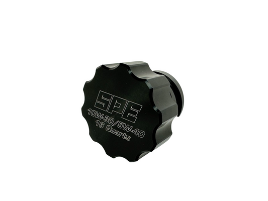 SPE 6.7L 16 Quart Powerstroke Billet Oil Cap - Black