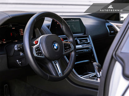AutoTecknic Replacement Carbon Steering Wheel Top Cover - BMW F95 X5M | F96 X6M